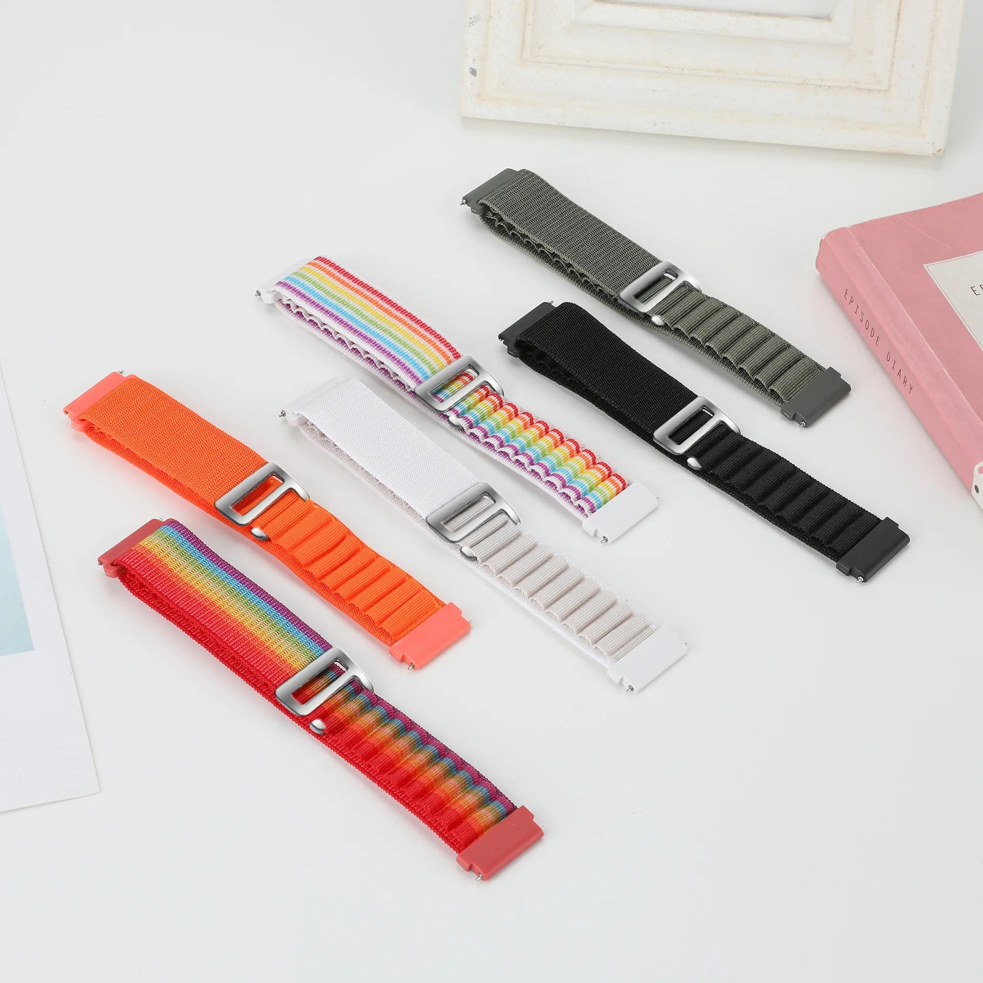 Suitable for Quartz Samsung Watch 4/5/6 20mm 22mm Nylon Quick Release Outdoor Strap Huawei GT3 High Mountain Loop Watch Bands Qme