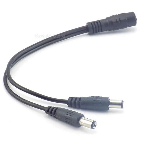 50PCS 1 to 2 DC Cable 12Vdc Power Splitter Branch Cord for Surveillance LED Power Supply Qme