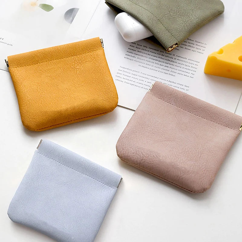 Jewelry Earphone Storage Pouch Pocket Cosmetic Bag Lipstick Leather Qme