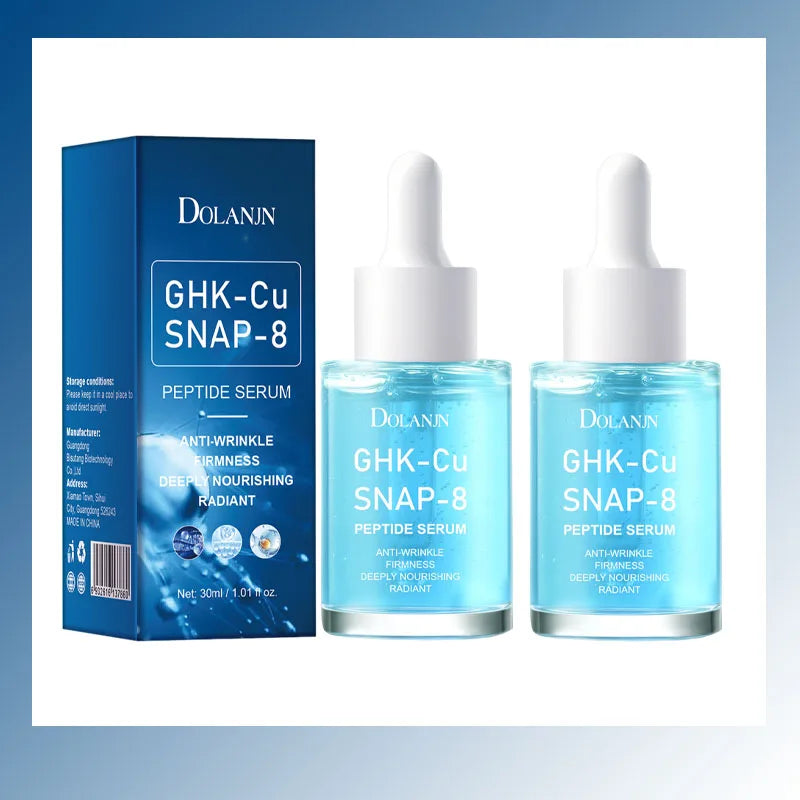 30ml GHK Cu Peptide Powerful Anti Wrinkle Essence - Refreshing Concentrated Liquid Brightening Skin and Moisturizing Qme 2pc