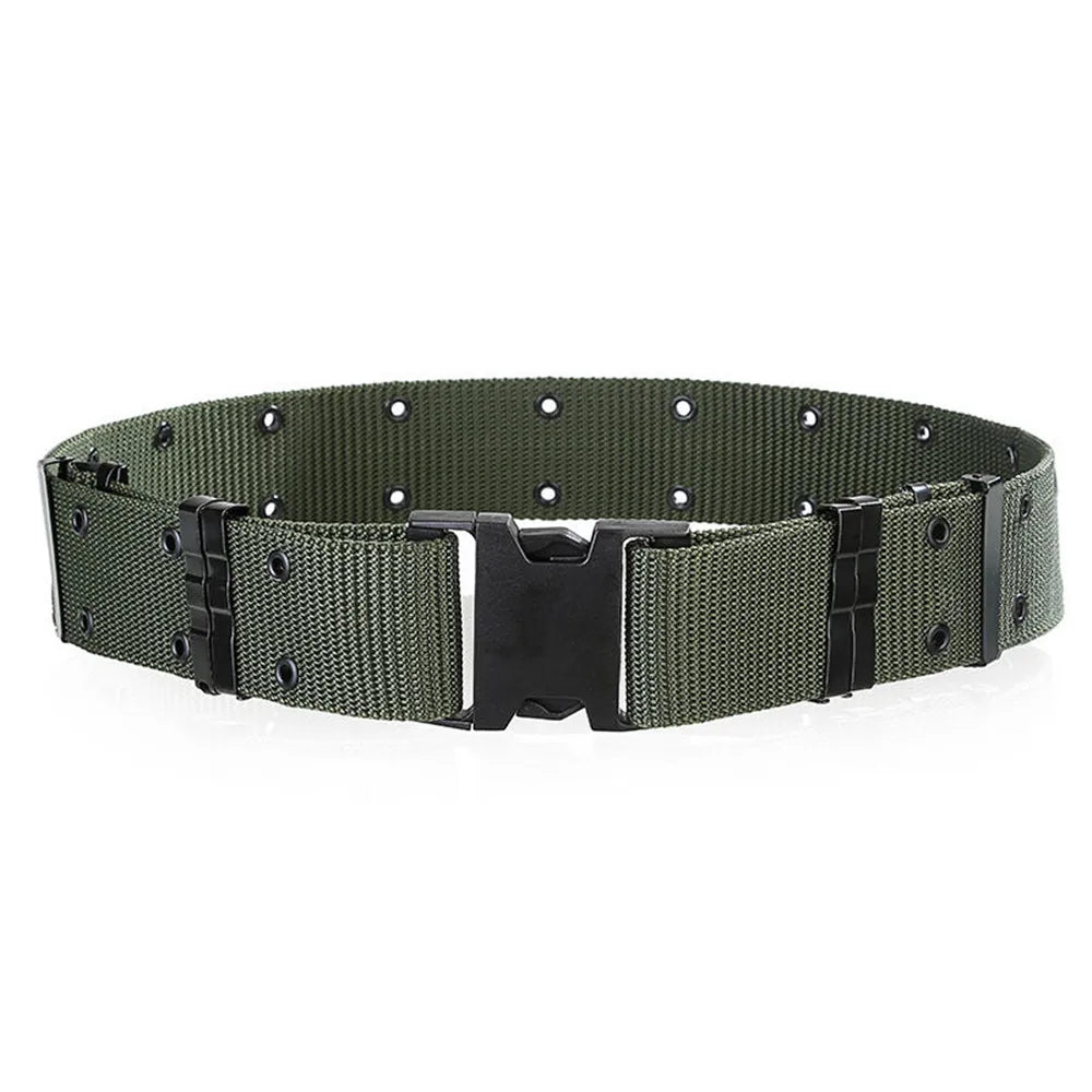Wide Army Belt Tactical Military Nylon Waist Belts Quick Release Hunting Training Strong Metal BuckleOutdoor Sports Waistband Qme Army Green