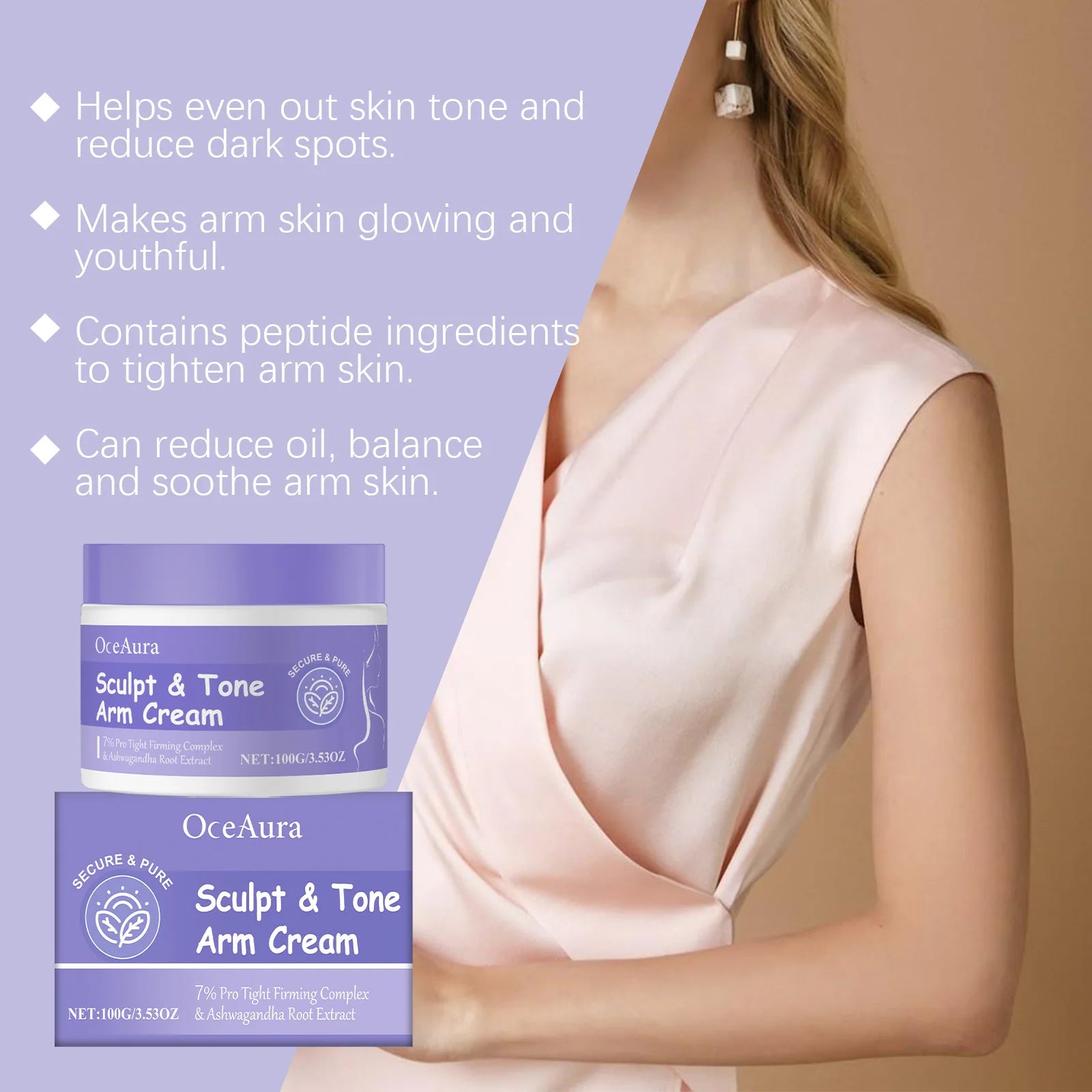 Sculpt & Tone Arm Firming Cream Remove Wrinkles Lifting Skin Anti Sagging Arm Massage Tightening Fast Shipping Body Care Cream Qme