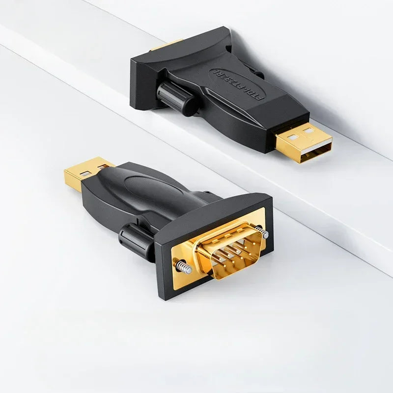 USB To DB9 Serial Adapter Gold Plated Male To Male Female RS232 FTDI PL2303 Converter Plug Adapter for Laptop Computer Qme