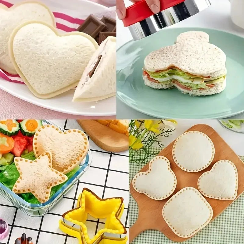 1/2/3/4/5/6PCS Stainless Steel Cookie Cutters Set - Animal & Heart Shapes for DIY Baking, Bread, Sandwich, Gift for Kids Qme
