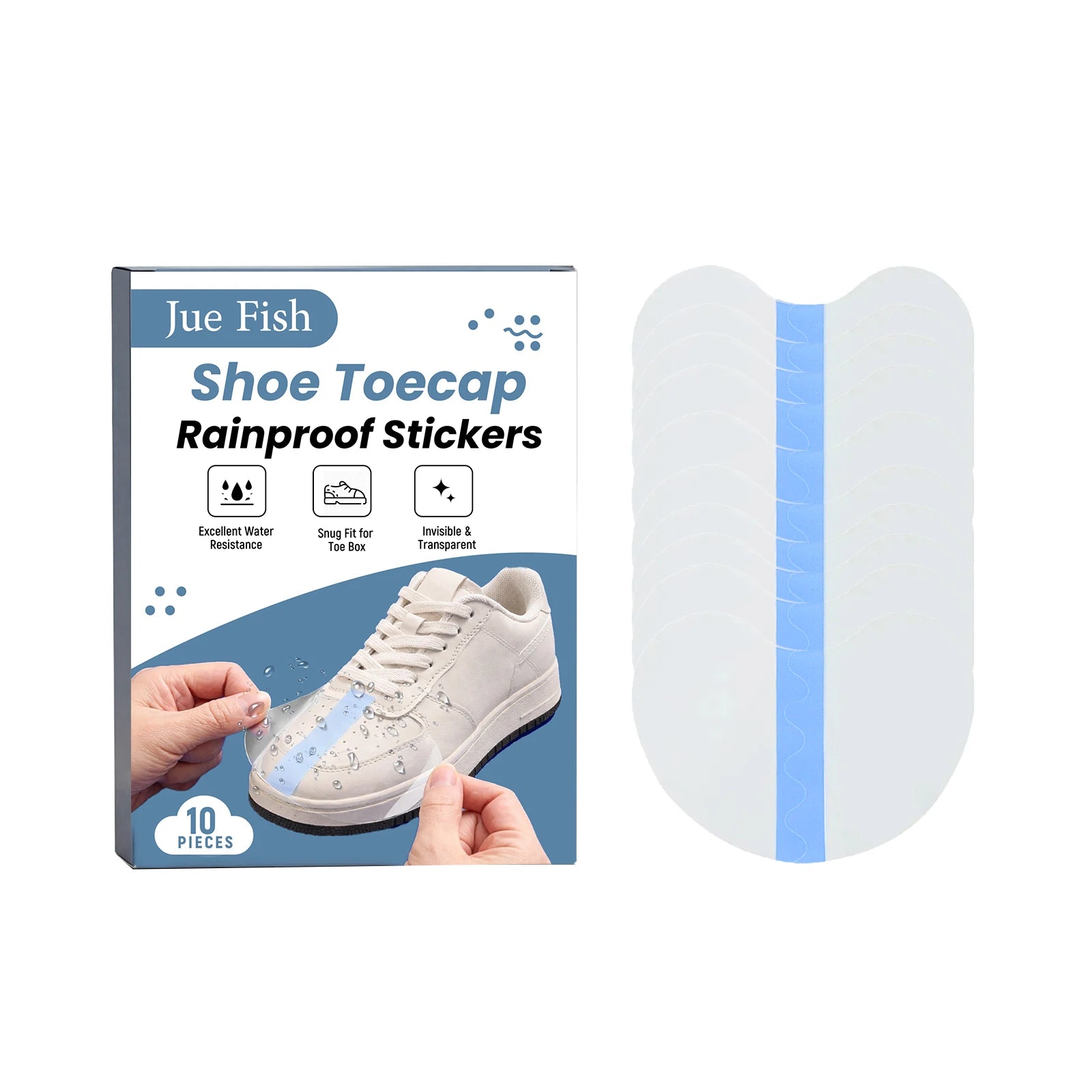 Shoe Toecap Rainproof Sticker Lightweight Anti-Scratch Waterproof Self-Adhesive Shoe Protector Invisible Shoe Toe Guard Stickers Qme 10PCS Boxed