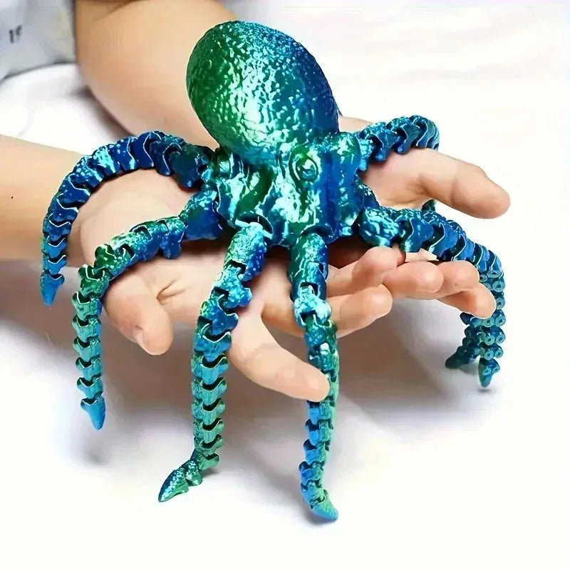3D-Printed Articulated Octopus Figurine: A Realistic, Articulated Stress-and Creative Decorative Item Qme