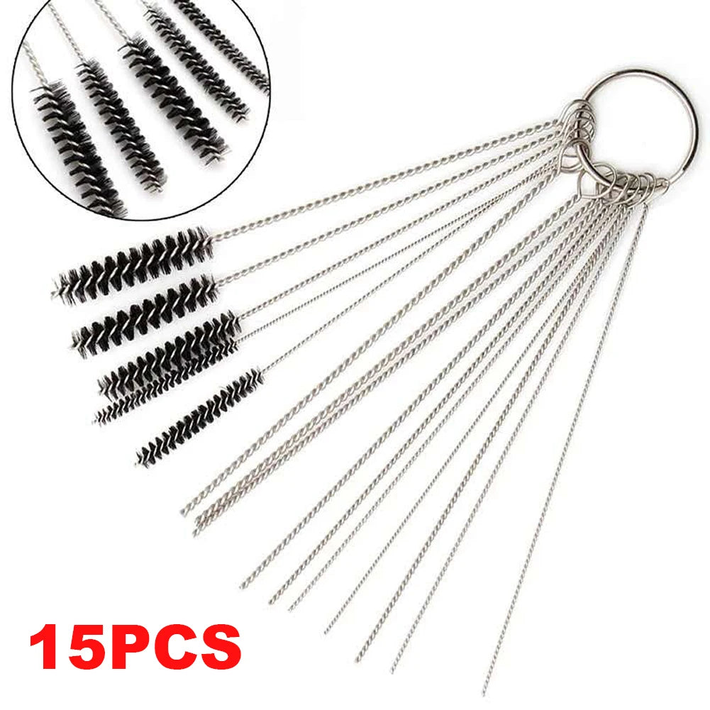 Carburetor Carbon Dirt Jet Cleaner Tool Kit 10 Cleaning Needles 5 Brushes Tool Kit for Motorcycle ATV Moped Welder Carb Chainsaw Qme