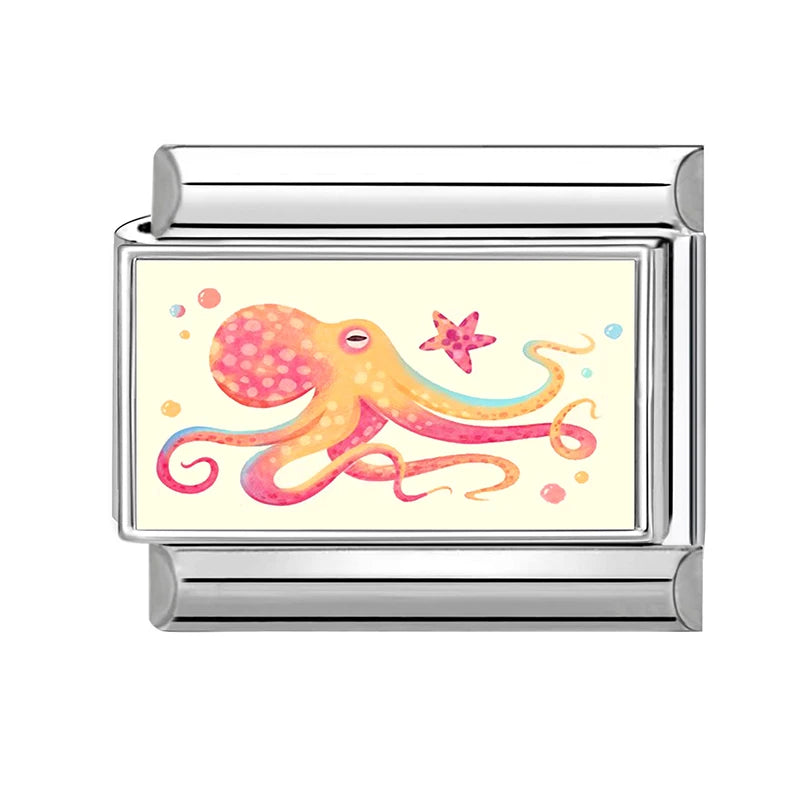 Dropshipping Wholesale Crabs Pattern Fish Shell Whale Italian Charm Links Fit 9mm Stainless Steel Bracelet DIY Making Gifts 2026 Qme Style 28
