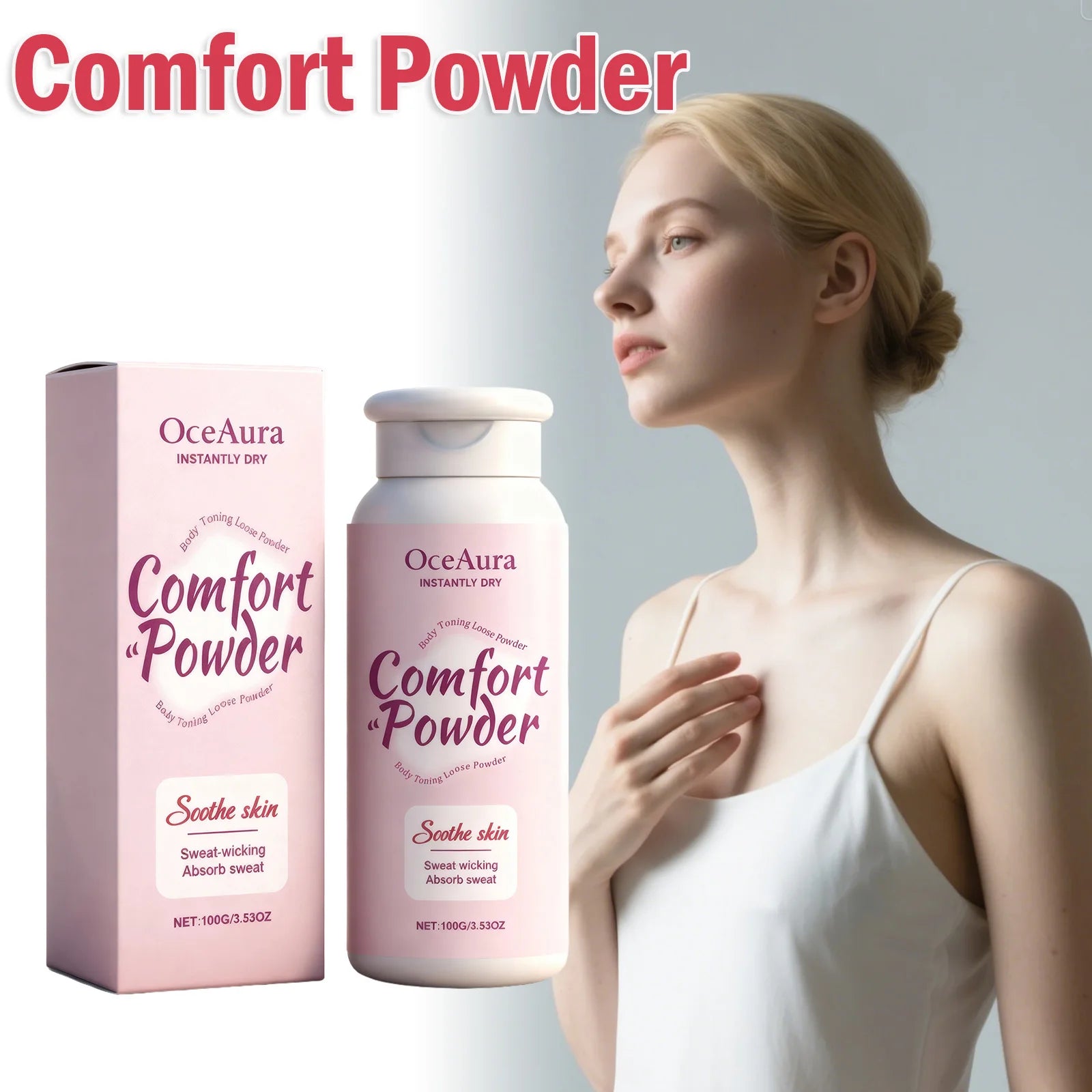 Comfort Powder All Over Body Powder Sweat Wicking Odor Resistant Chafing Prevention Talc-Free Dry Comfort for Women & Men Qme Default Title