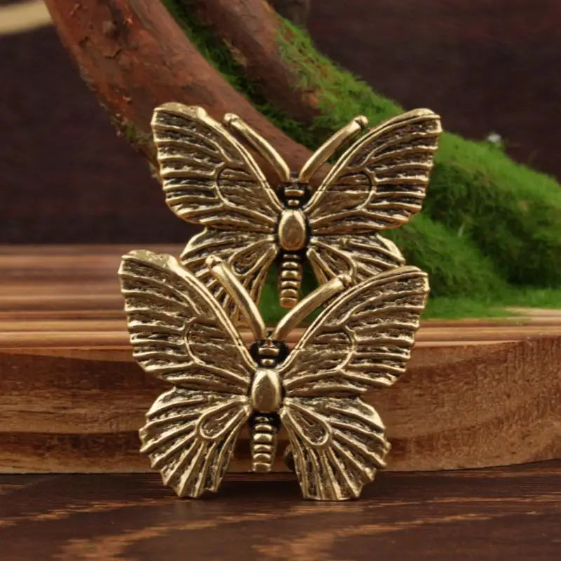 1/3/5Pcs Insect Animal Model Desk Decor Brass Butterfly Statue Office Ornament Vintage Tea Table Decoration For Living Room Qme