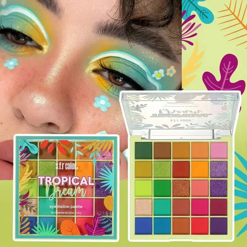 25 Colors Eyeshadow Palette Matte Shimmer Pigmented Rainbow Eye Qme