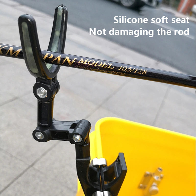 Fishing Rod Rest Head 360 Degree Rotations Bracket Bridge Raft Qme