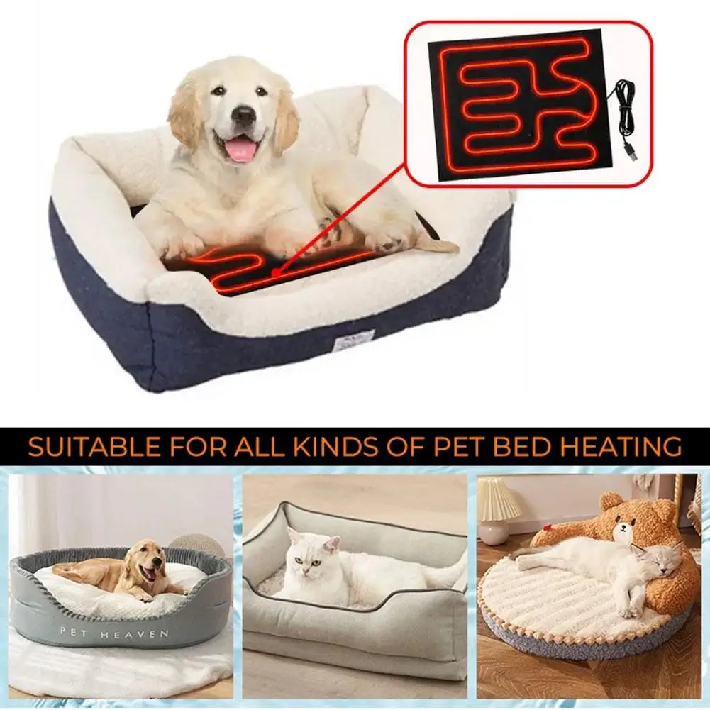 NEW USB Seat Cushion Heater USB Heating Film Warm Folding Heated Sheet Car Seat Mat Cushion Pet Reptile Winter Warm Pads Qme