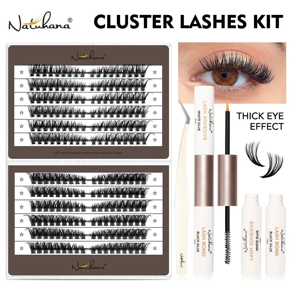 NATUHANA DIY Lash Extension Individual Lashes Cluster Mix Eyelashes Qme