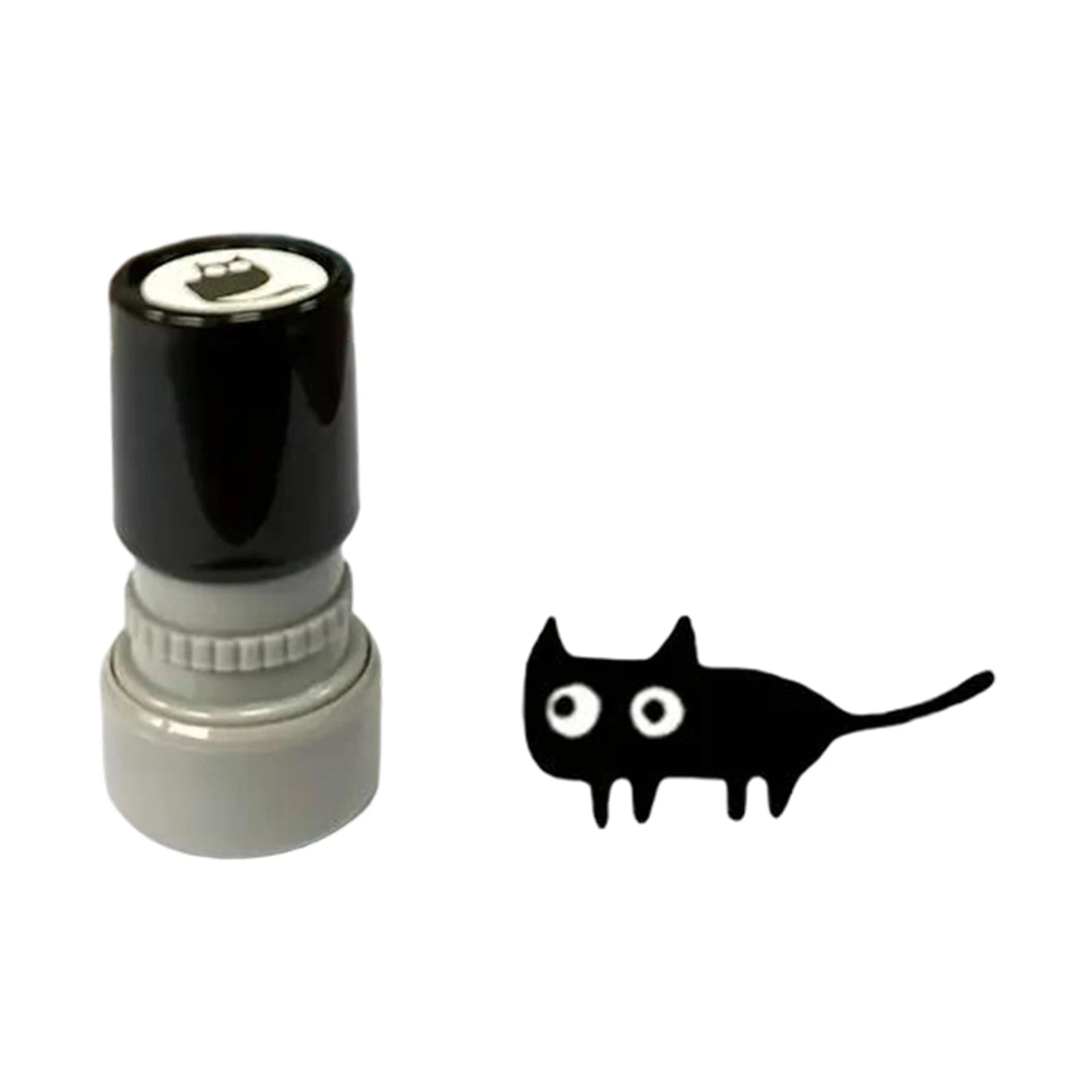 Cute Black Cat Pattern Self-Inking Stamp for Journaling Scrapbooking Planner Card Making Kids Art Projects DIY Decor Stationery Qme A