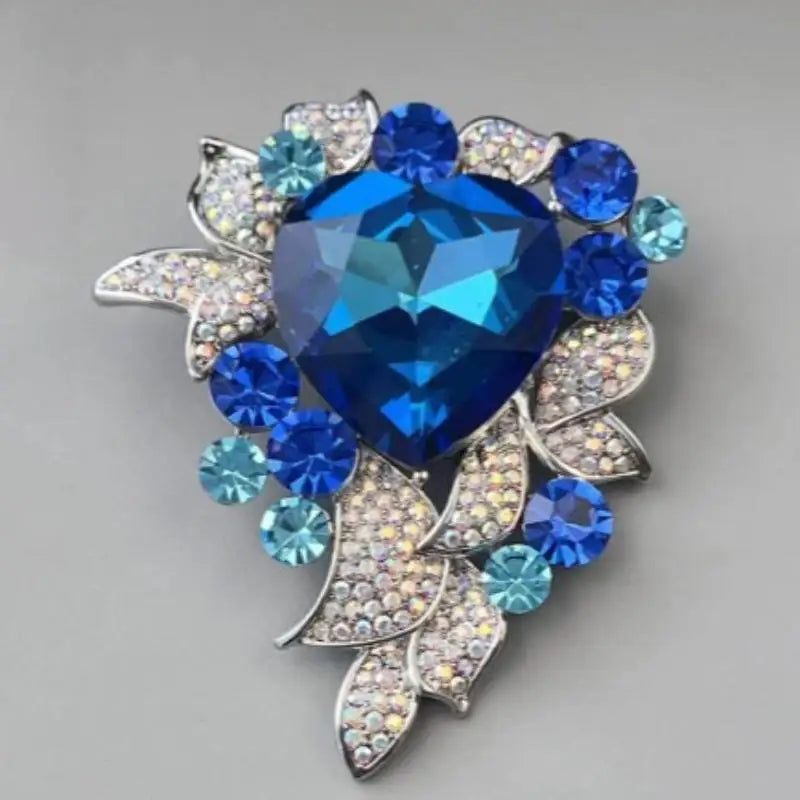Fashion Exquisite Rhinestone Crystal Flower Brooch For Women Clothing Coat Jewelry Accessries Gifts Qme A6