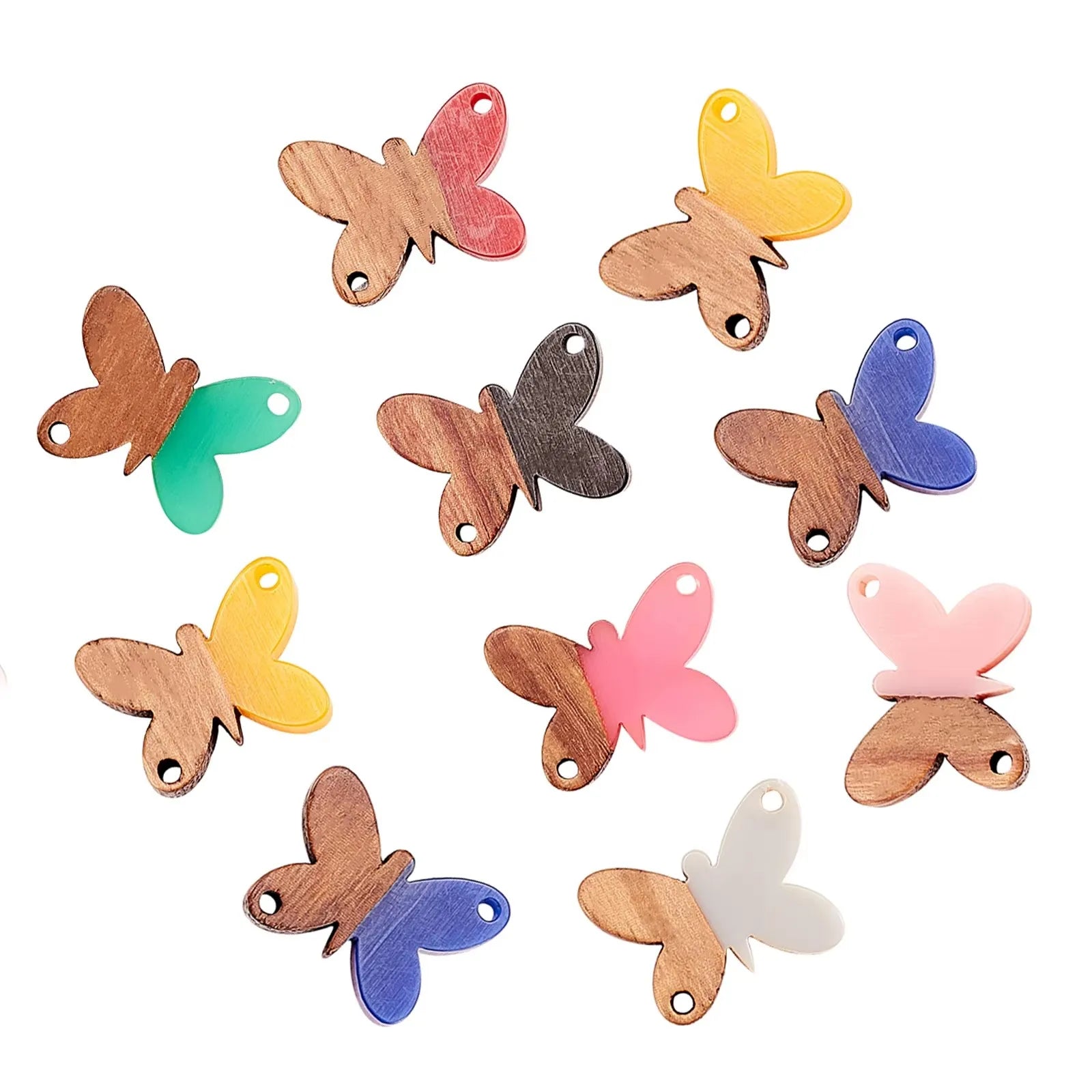20Pcs Vintage Natural Wood Charms Flat Round Teardrop Saddle Brown Wooden Pendants Bulk for Women Jewelry Earrings Making Qme 13.5x18x2.5mm