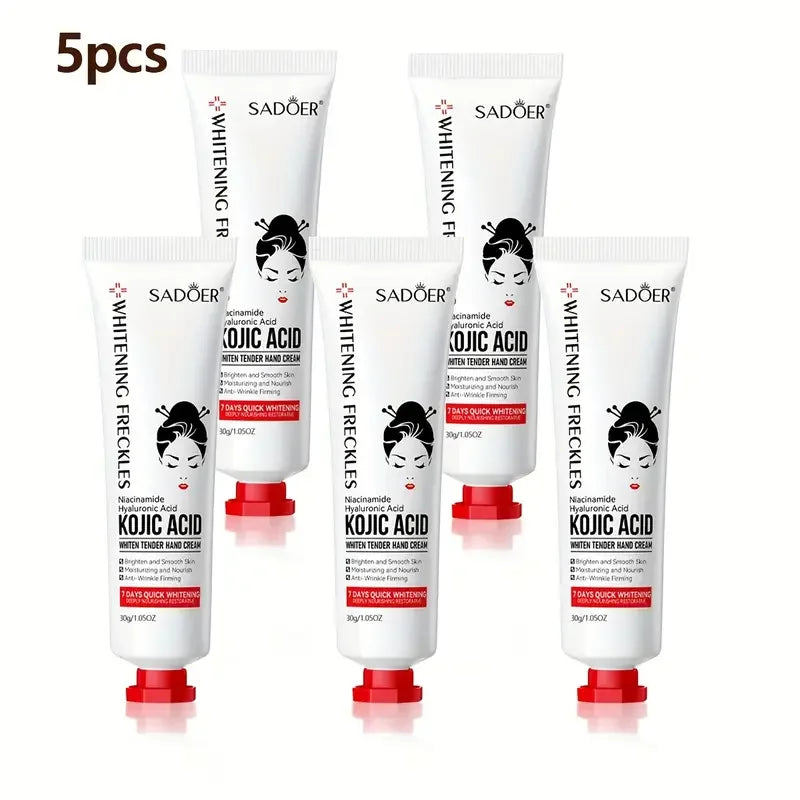 Kojic Acid Hand Cream Dry Cracked Hands Hydrating Moisturizing Qme 5pcs