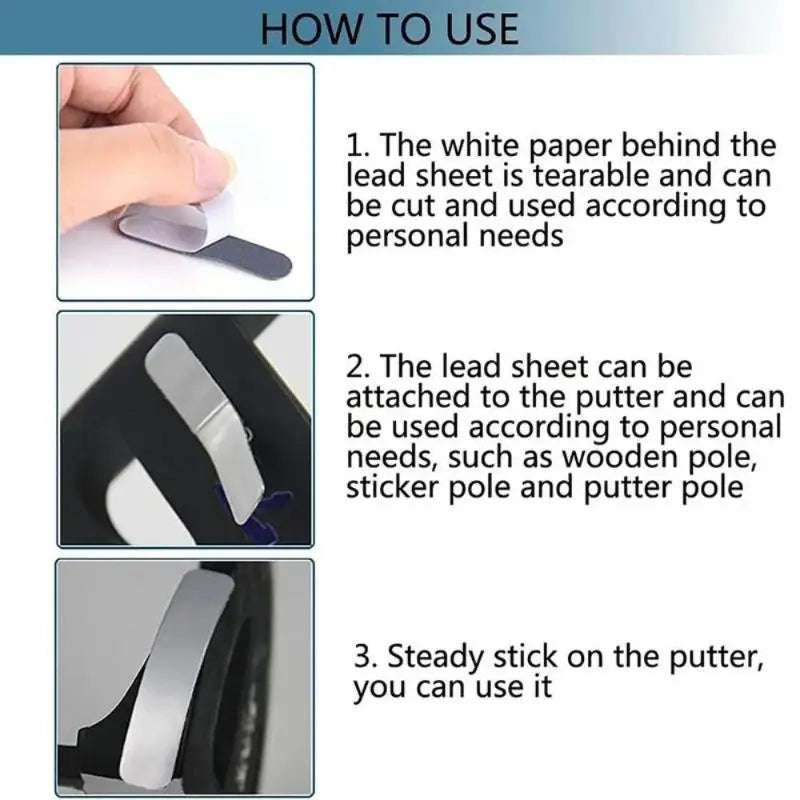 Pickleball Lead Tape Black Silver Self-adhesive Golf Club Weighted Qme