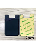 Silicone Phone Card Holder Bank Bus Id Sticker 2 Qme black