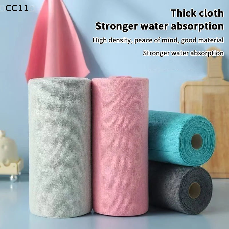 Tear-off Cleaning Cloth Roll Durable Reusable Dish Towel Kitchen Qme