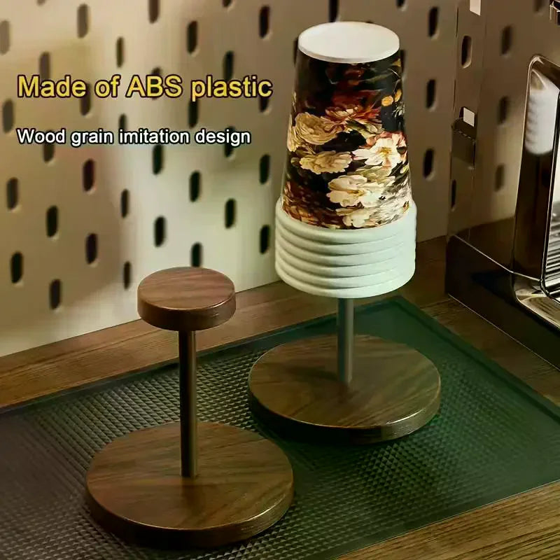 Disposable Cup Dispenser Walnut-colored Storage Rack Paper Holder Qme