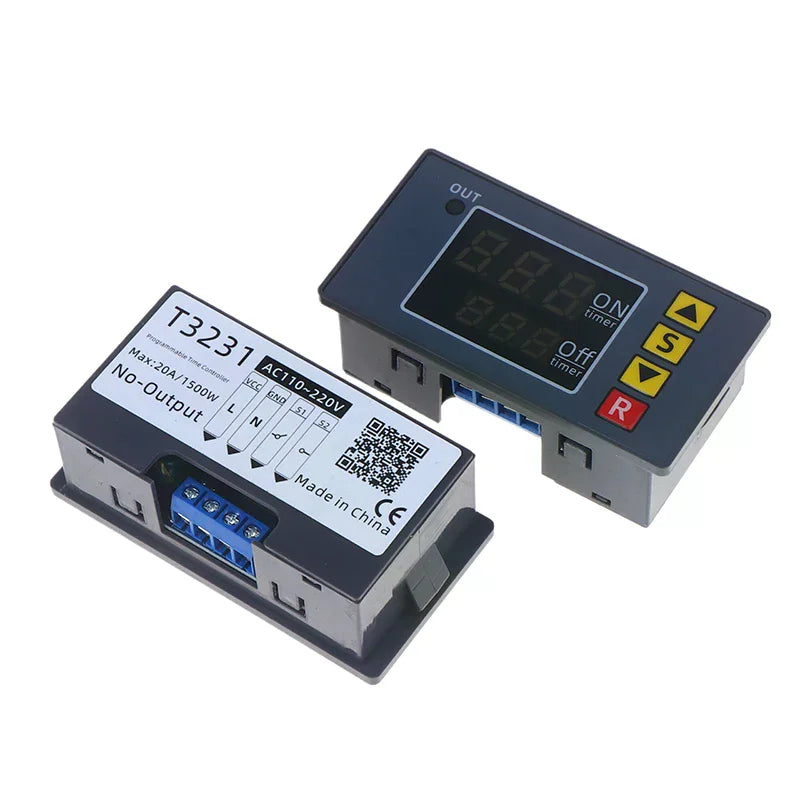 T3231 Cyclic Timing Delay Relay DC12V 24V AC110-220V Red And Blue Dual-Display Delay Relay Module Automotive Timing Relay Switch Qme