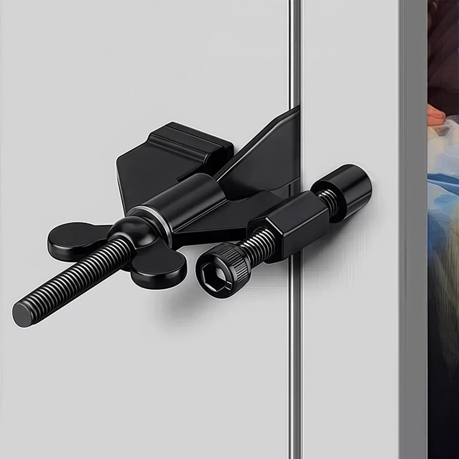 Door Blocker Security Adjustable No Drill Safety Lock Jammer Stopper Qme