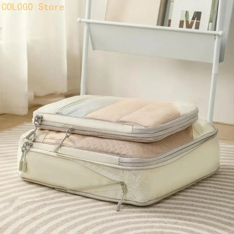 Compressible Travel Luggage Organizers Portable Packing Cubes Clothes Qme