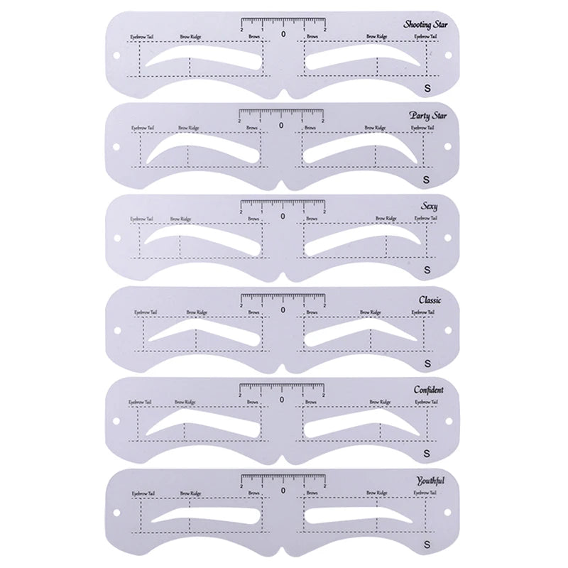 6 Fixable Eyebrow Stencil Grooming Shaper Template Reusable Stickers Qme S