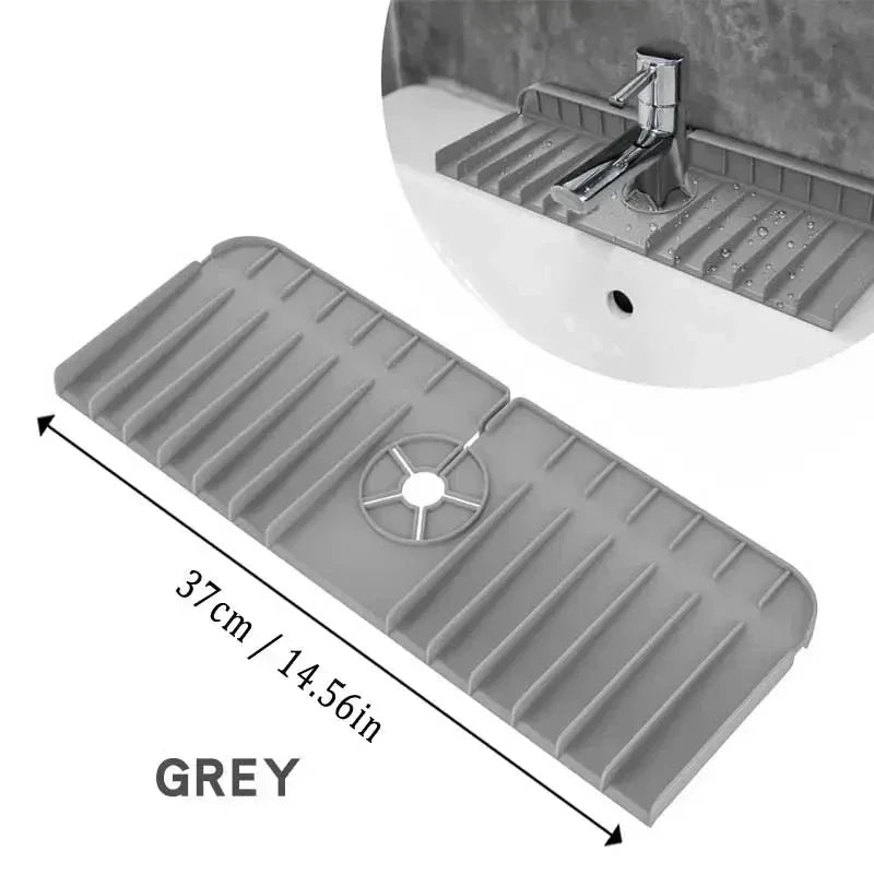 Sink Anti-spray Drain Water Retaining Pad Silicone Faucet Splashproof Qme gray