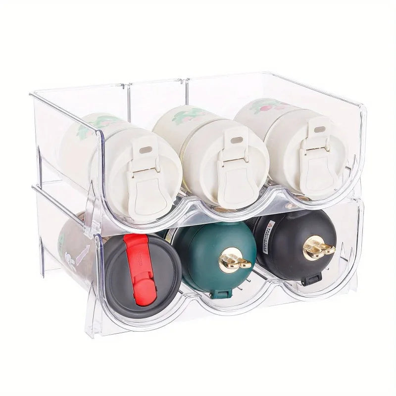 Modular Expandable Cup Storage Rack 2 3 Layers Transparent Organizer Qme