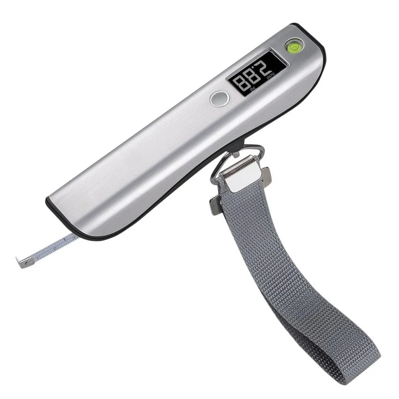 Portable Mini Suitcase Scale LED Display 50Kg/110Lb Digital Luggage Scale For Travel Bag Hanging Scales Weighing Balance Qme Silver Black