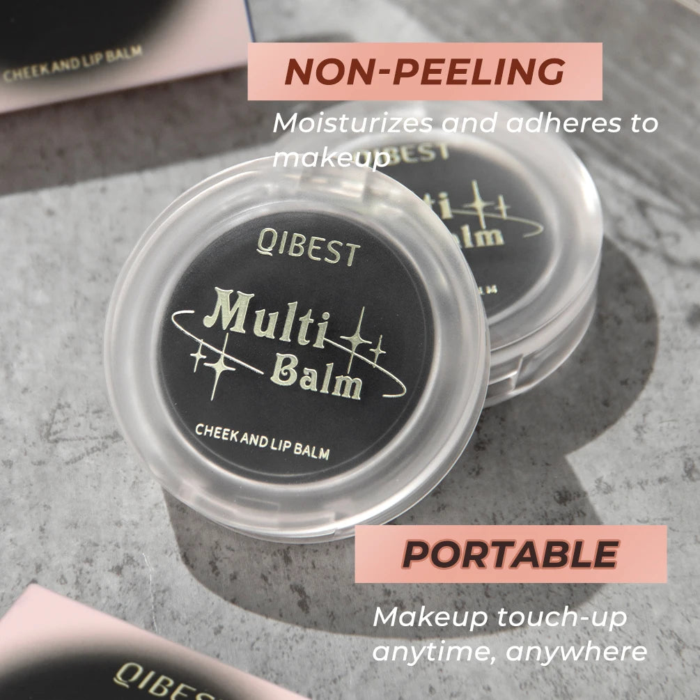 QIBEST Color Changing Multifunct Balm 3 In 1 Matte Lipstick Blush And Eyes Lightweight Cream Lip Tint Cheek Makeup For Women Qme