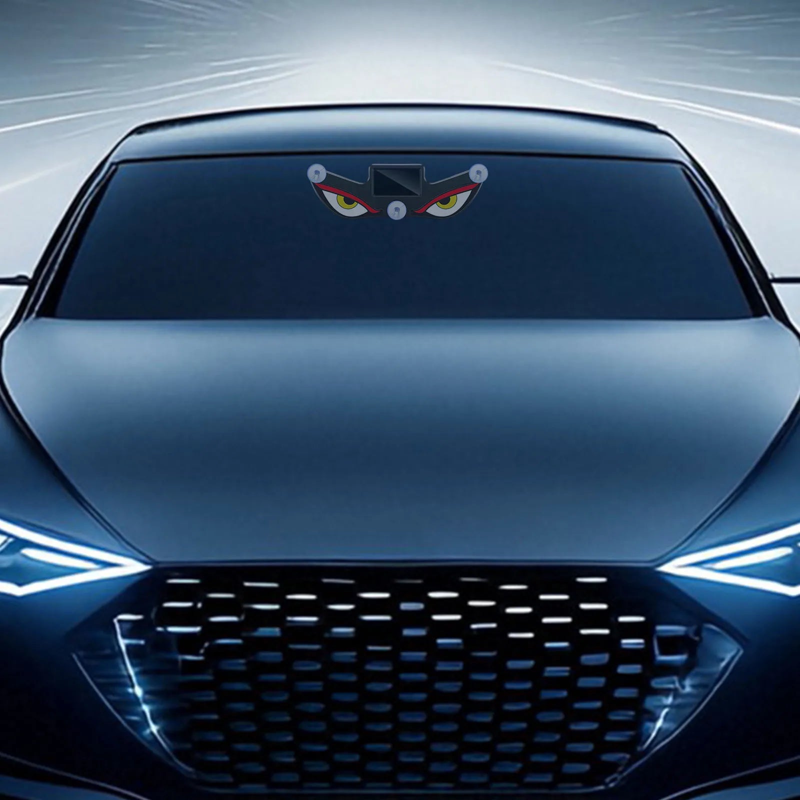 Evil Eye Window Decor Light Solar & USB Dual Power Anti-Theft Breathing Warning Light for Cars Windshield Rear Window Qme