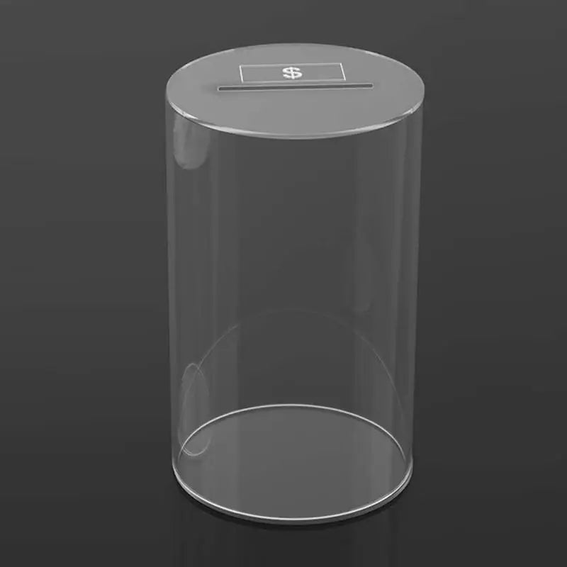 Clear Savings Box Acrylic Money Bank Large Capacity Coin Unopenable Qme