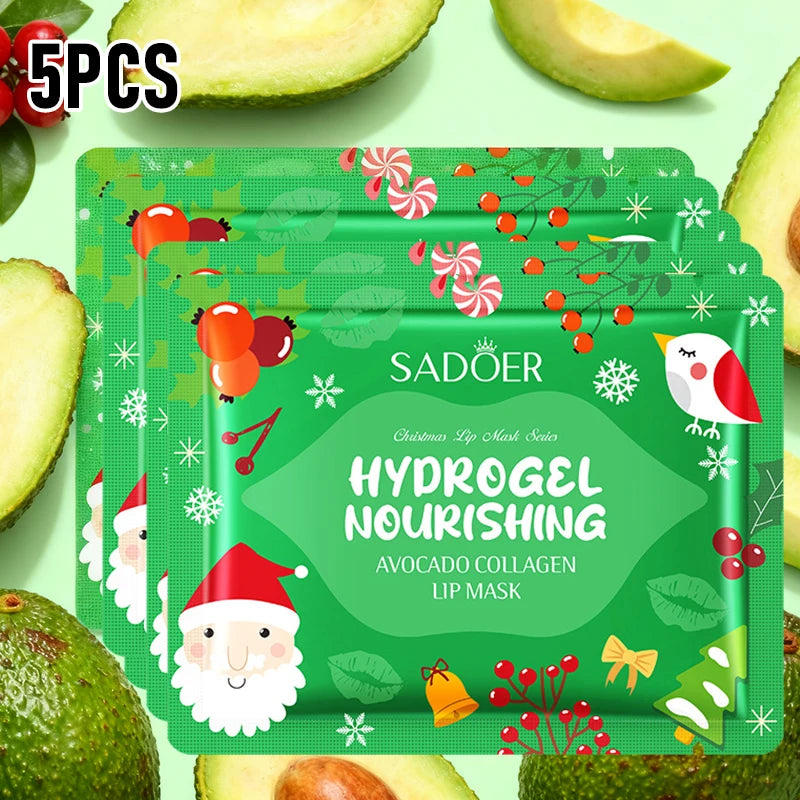 Gel Collagen Lip Mask Crystal Pads Moisturizing Anti-wrinkle Firms Qme Avocado