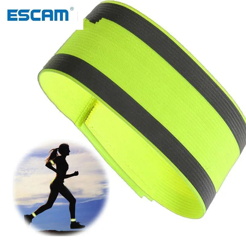 ESCAM Outdoor Sports Bicycle Night Running Bike Safety Reflective Arm Band Belt Reflective Material Strap Qme 1 pcs
