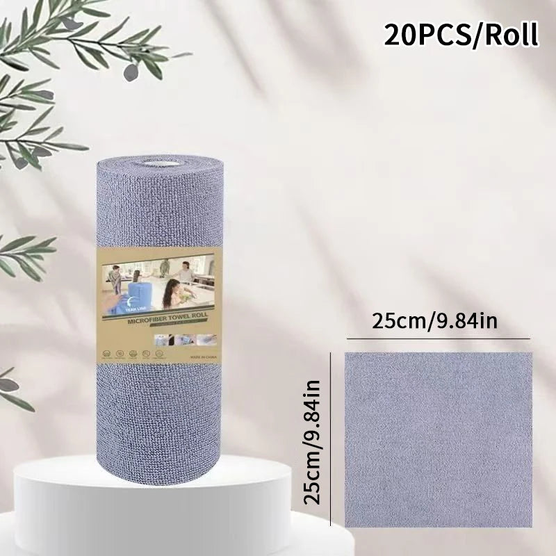 Tear-off Cleaning Cloth Roll Durable Reusable Dish Towel Kitchen Qme A Gray
