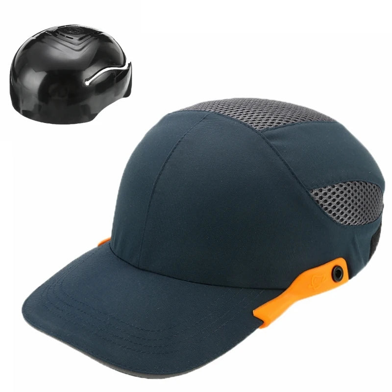 Safety Bump Cap With Reflective Stripes Lightweight and Breathable Hard Hat Head Helmet Workplace Construction Site Hat Black Qme