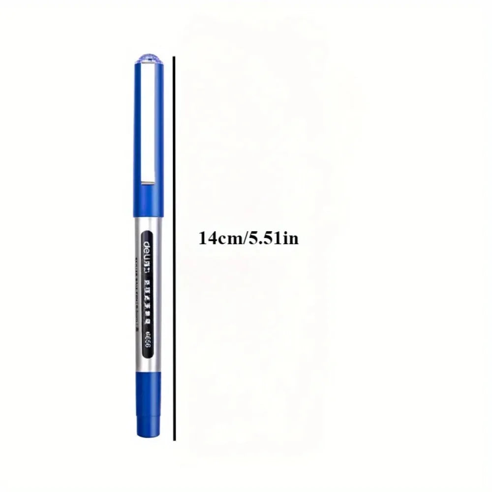 Quick-Drying 0.5mm Liquid Gel Pens, Blue Ink, Smooth Writing, No Bleed, School Office Stationery Qme