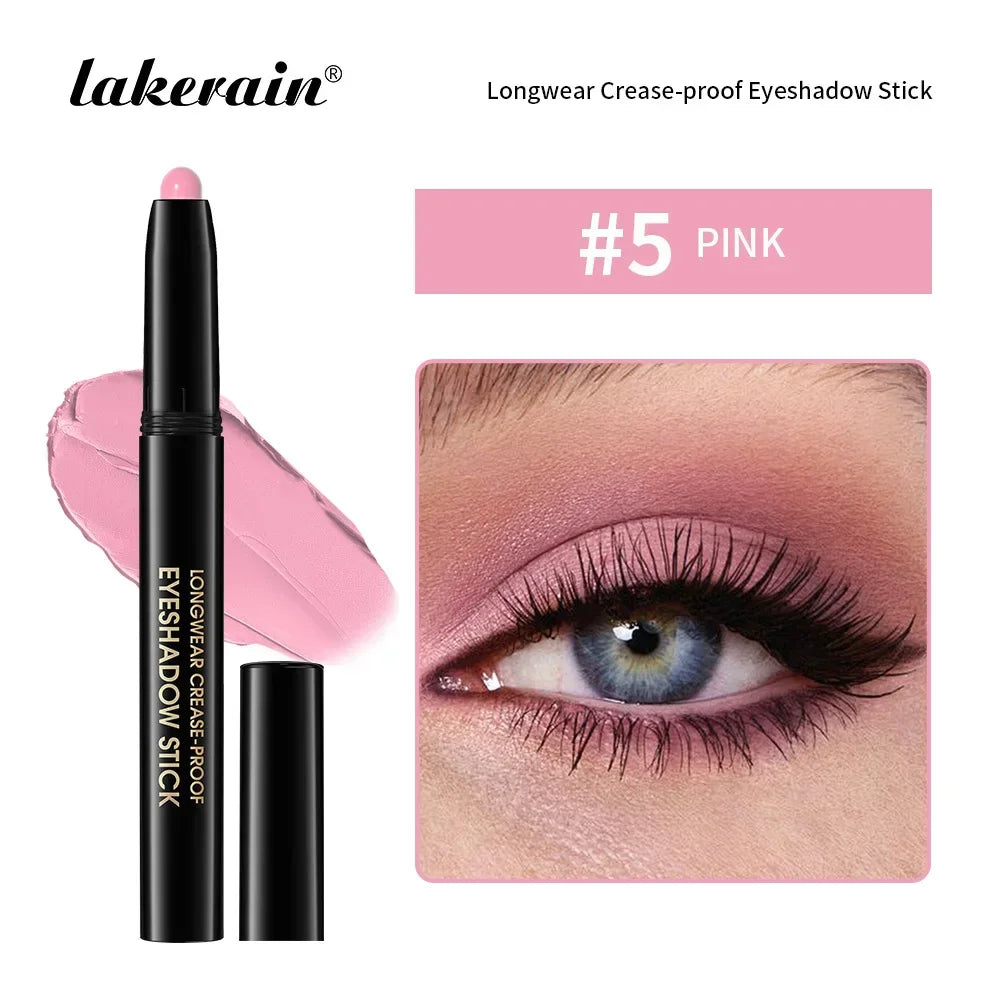 Matte Blue Eyeshadow Stick Pencil Waterproof Monochrome Glitter Pearly Eyeshadow Makeup Soft Natural High Pigmented Long-Lasting Qme 05