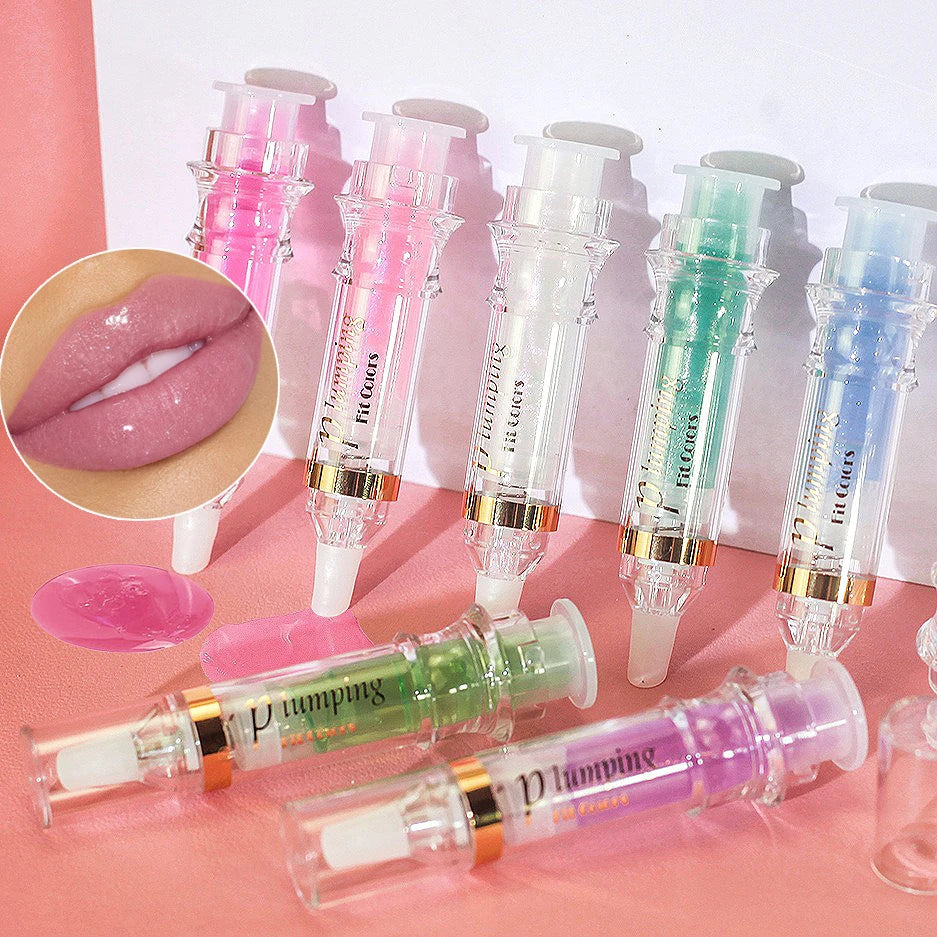 Shine Crystal Volume Lip Oil Plumping Pearl Gloss Pink Blue Hydrating Transparent Jelly Lip Gloss Serum Lip Care Makeup Cosmetic Qme