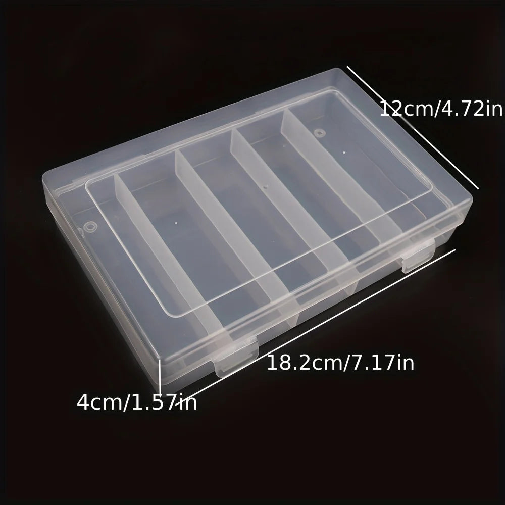 Transparent nail polish glue storage box, stain-resistant, 5 large compartments for nail glue storage, spacious organizer Qme