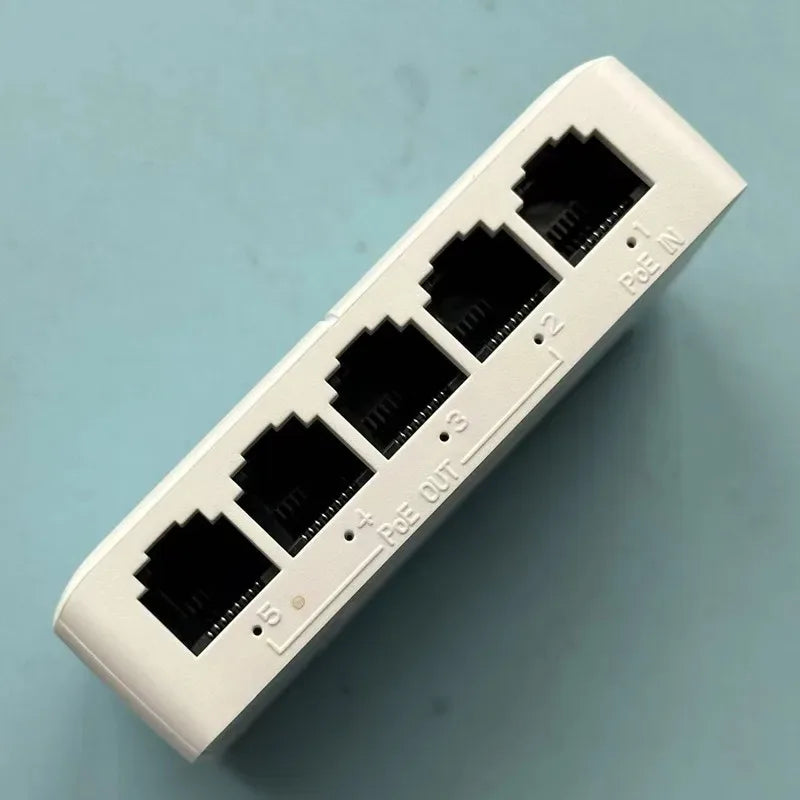 Indoor Rail Mount POE Extender 100Mbps 1-in-3-out Serial POE Repeater Cascade Booster Qme