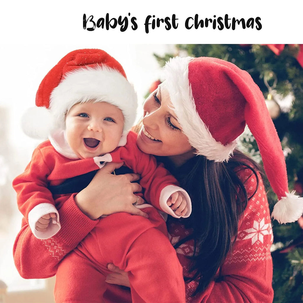 Baby Toddler First Christmas Santa Hat New Year Christmas Party Clothing Accessories Dress-Up Photograph Decoration Prop Qme red One Size