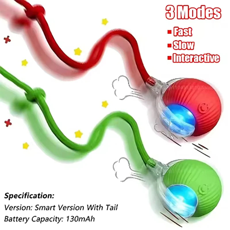 New interactive cat ball toy with automatic rolling ball simulation tail rechargeable intelligent pet electric toy Qme