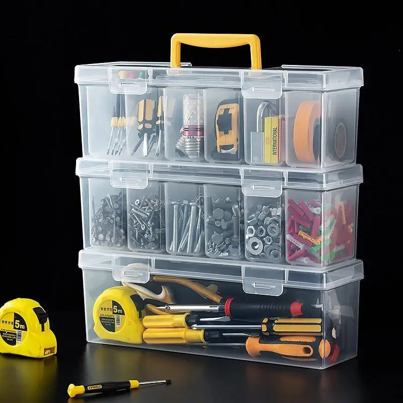 Multipurpose Tool Organizer 7 Portable Transparent Box Removable Qme