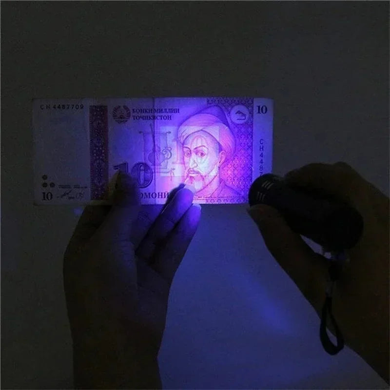 395/365nm UV Flashlight LED Ultraviolet Torch Zoomable Mini Ultra Violet Lights Inspection Lamp Pet Urine Stain Detector Tools Qme