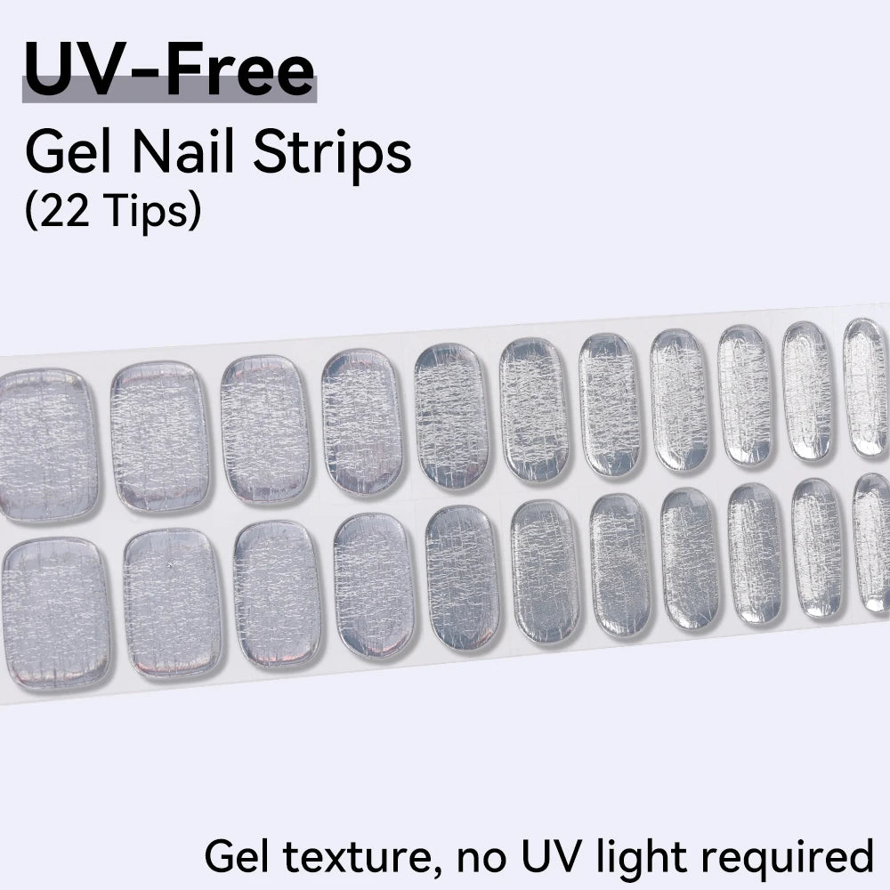 22tips UV-Free Aurora Design Nail Strips Decoration Glitter Sticker Qme BSA-0388